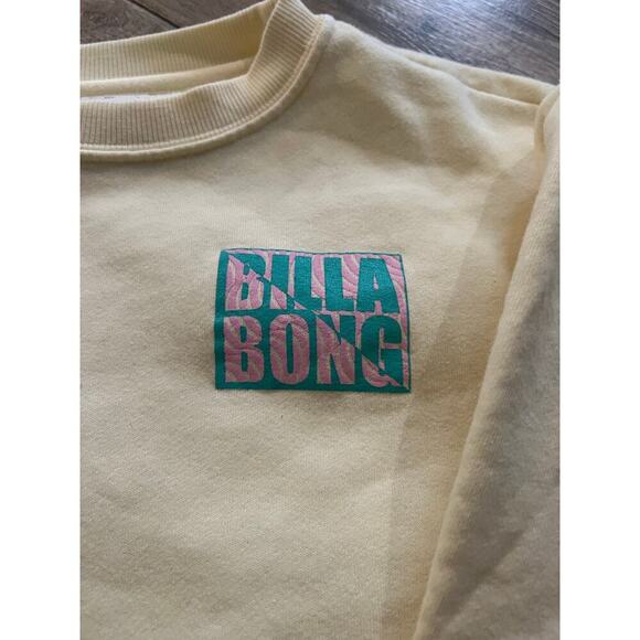Billabong Women's Pale Yellow Tropic Shore Fleece Sweatshirt Size Small - Picture 6 of 7